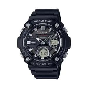 카시오 AEQ-120W-1A 스포츠 남성 우레탄 아날로그 전자 시계