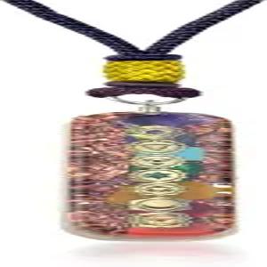 오르고나이트 크리스탈 세븐 차크라 파이프 펜던트 - 영적 치유 명상 레이키 남녀 선물을 위한 수제