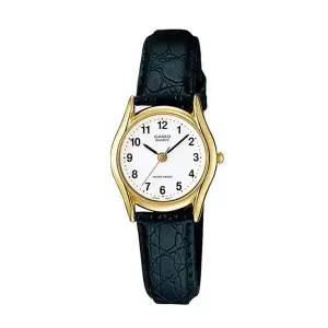 카시오 LTP-1094Q-7B1 여성 학생 아날로그 가죽 손목 시계