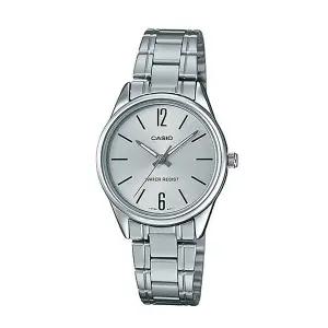 카시오 LTP-V005D-7B 여성 라운드 아날로그 메탈 손목 시계