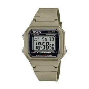 카시오 W-217H-5A 남성 스퀘어 전자 손목 시계