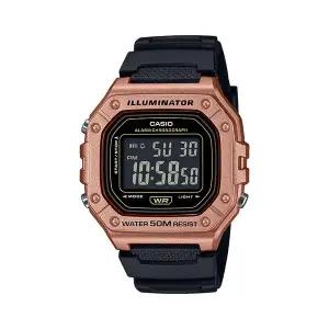 카시오 W-218HM-5B 사각 남성 우레탄 전자시계