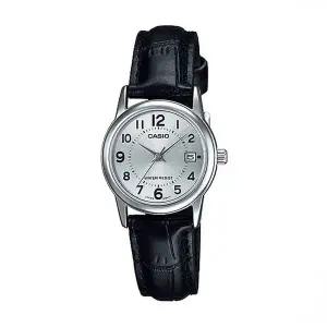 카시오 LTP-V002L-7B 여성 학생 아날로그 가죽 손목 시계