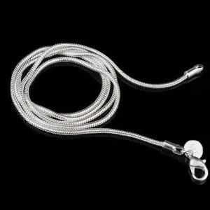 스네이크 얇은 체인 실버목걸이