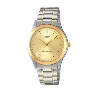 카시오 MTP-1128G-9A 남성 아날로그 콤비 메탈 손목 시계