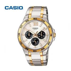 카시오 MTP-1300SG-7A 엔타이서 남성 아날로그 콤비 메탈 손목 시계