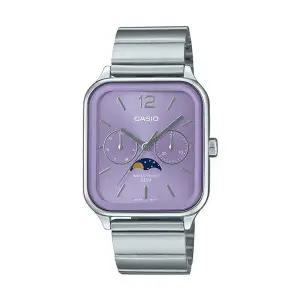 카시오 MTP-M305D-6A 남성 문페이즈 스퀘어 아날로그 메탈 손목 시계