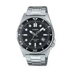 카시오 MTD-135D-1A 남성 라운드 아날로그 메탈 손목 시계