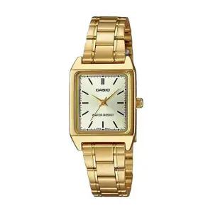 카시오 LTP-V007G-9E 여성 스퀘어 아날로그 메탈 손목 시계