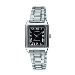 카시오 LTP-V007D-1B 여성 스퀘어 아날로그 메탈 손목 시계