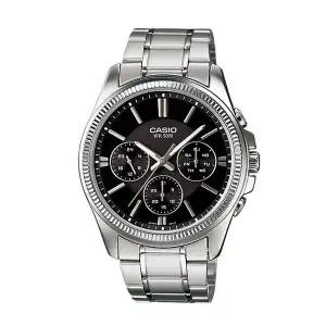 카시오 MTP-1375D-1A 남성 라운드 아날로그 메탈 손목 시계