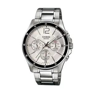 카시오 MTP-1374D-7A 남성 라운드 아날로그 메탈 손목 시계