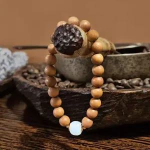 옥장식 향나무 염주 팔찌(우드) G