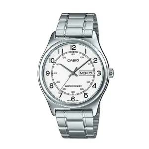 카시오 MTP-V006D-7B2 남성 라운드 아날로그 메탈 손목 시계