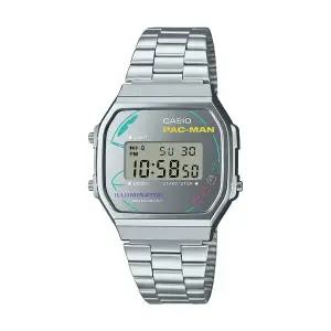 카시오 A168WEPC-7A 팩맨 디지털 스퀘어 레트로 공용 메탈 시계