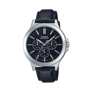 카시오 MTP-V300L-1A 라운드 남성 가죽 아날로그 시계