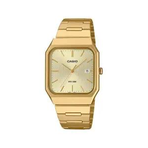 카시오 MTP-B185G-9A 클래식 캘린더 골드 스퀘어 프리버클 남성 메탈 시계