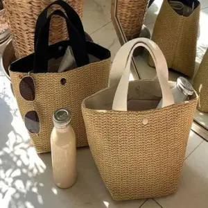 2컬러 가벼운 여름 바스켓 스퀘어백 숄더백 라탄가방