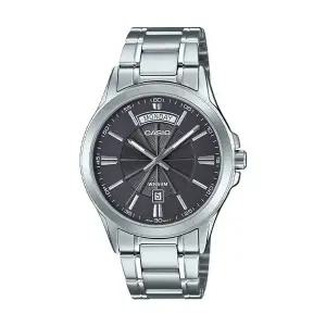 카시오 MTP-1381D-8A 데이데이트 블랙 남성 메탈 손목 시계