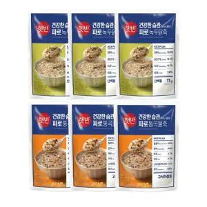 (e)CJ 햇반 라이스플랜 파로녹두닭죽 420g x3개 + 파로통곡물죽 420g x3개