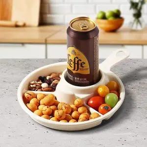 식판 준비물 식기 손잡이 그릇 밥그릇 간식통 원형4칸 간식통