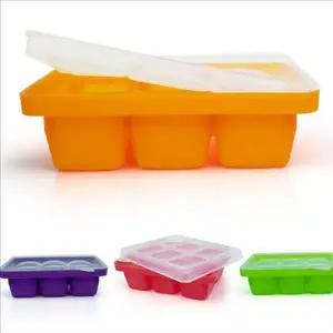 베이비 이유식 큐브 용기 트레이 실리콘 이유식 용기 6구 소분