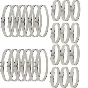 드라이브 샤프트 CV 부트 밴드 클램프 - 액슬 범용 조절식 스테인리스 스틸 24Pcs(12Pcs 대형 + 12Pcs