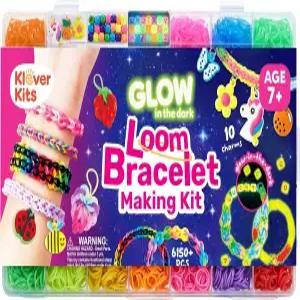 JOVA 클레버 키트 고무줄 팔찌 글로우 인 더 다크 룸 제작 6000개 이상의 PCS DIY 세트 7세 소녀용 공예품+