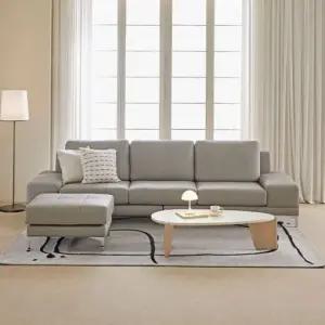 아다지오 4인+스툴 이태리 통가죽 소파