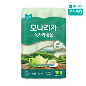 모나리자 녹차가좋은 3겹 30m*30롤 1팩 천연펄프 화장지