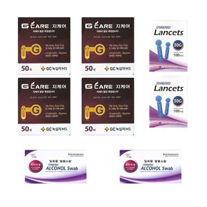 녹십자 지케어 혈당시험지 혈당측정검사지 200매+채혈침200개+알콜솜200매 - 27년 12월