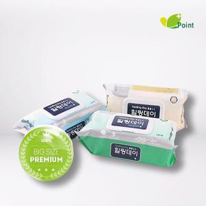 힐링데이 빅사이즈 물티슈 1박스(엠보싱15팩/플레인20팩) 최근제조/본사정품/공식제품