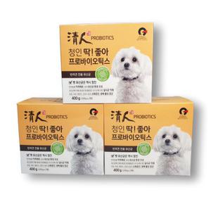 청인 딱좋아 프로바이오틱스 반려견용 400g X 3박스(1200g)