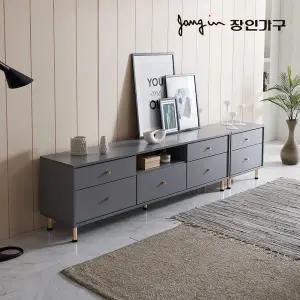 장인가구 로망스 다용도 수납 거실장 세트 2400