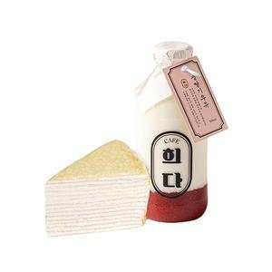 [카페희다] 생딸기우유 1병+밀크크레이프 케이크 1개