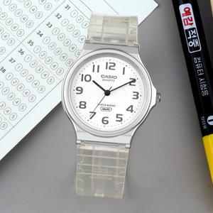 카시오 MQ-24S-7B 저소음 투명 클리어 수험생 수능 공용 우레탄 시계 a