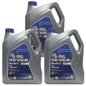 에스오일 세븐 블루 7 CK 10W40 6L x 3개 1박스 DPF 유로6 TIER-4 고성능 디젤엔진오일