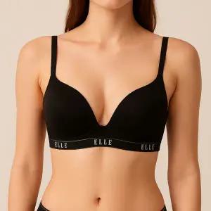 [롯데백화점]엘르이너웨어 여성 플런지 밴드 노와이어 브라 EDWBR713DBR