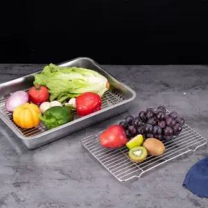 스텐 밧드망 씨팬망 튀김 돈까스망 에어프라이어 받침 기름 채반 바트망 드레인 사각 밧트망 E599-O