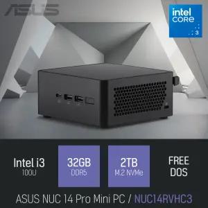 ⓒ ASUS NUC 14 Pro Mini PC NUC14RVH-C3 TALL i3-100U 32GB 2TB / 인강용 사무용 산업용 미니PC