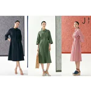 [런칭가99000원]22 J BY 프렌치린넨 블렌드 셔츠카라 원피스