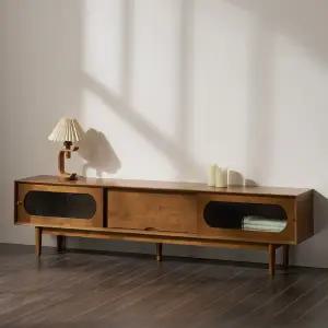 안목 서향 모루 유리 원목 높은 거실장 2000