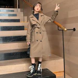 여아 주니어 브라운더블 봄 가을 자켓 초등학생 아우터