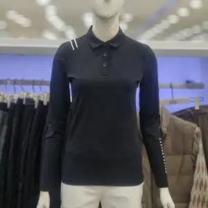 [팬텀]여성 어깨 포인트 베이직 카라 긴팔 티셔츠 BK_US