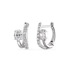 14k 리브 오벌컷 랩 다이아몬드 링귀걸이