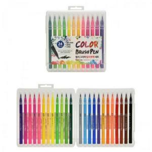 6000 팝콘 24색 컬러붓펜세트/캘리그라피붓세트