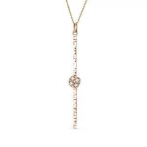 14k 천연석 다이아몬드 펜던트_라이트브라운 다이아쓰브