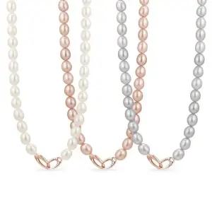 14k 컬러 담수진주 비드 목걸이7mm3type