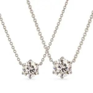 14k 클라라 모이사나이트 6프롱 목걸이 1캐럿