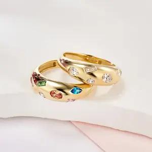 갤러리아 [비앤비골드] 14K 트윙클 레인보우 젬믹스 큐빅 반지 2종 모음